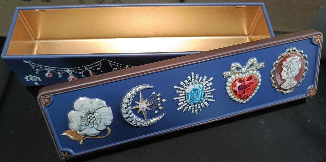 ビジュー缶 青い小物入れ（50缶入）