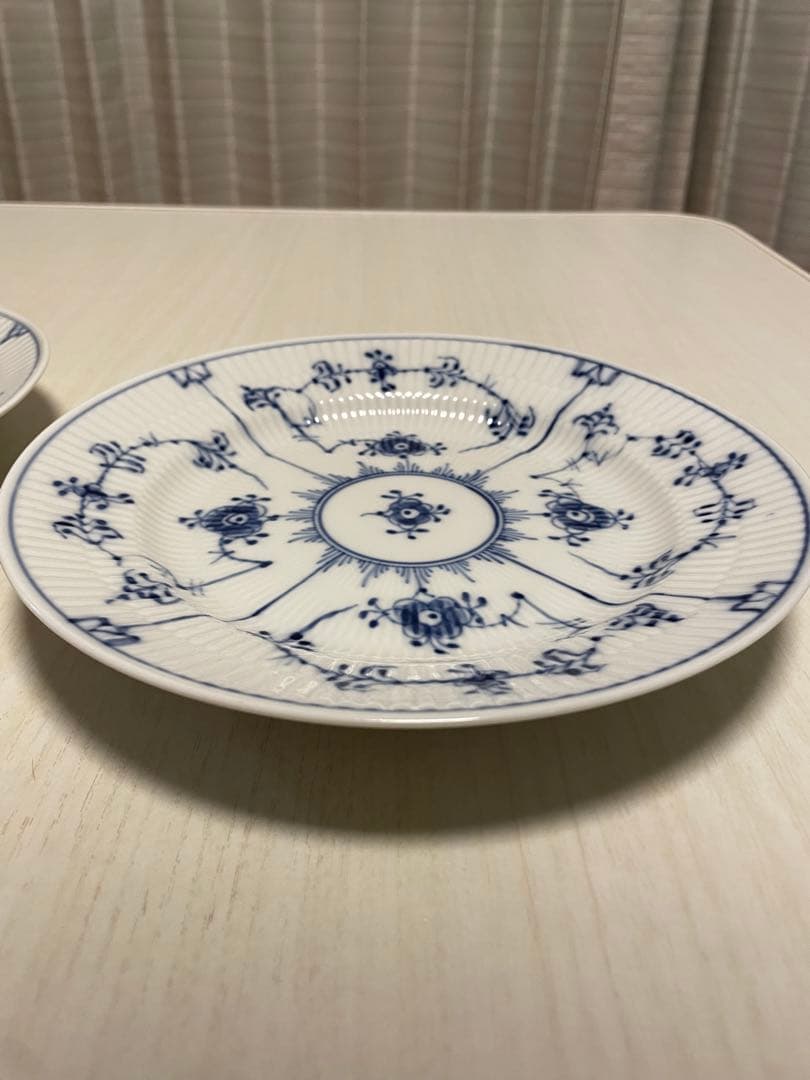 21cm ロイヤルコペンハーゲン ブルーフルーテッド プレート 二枚セット