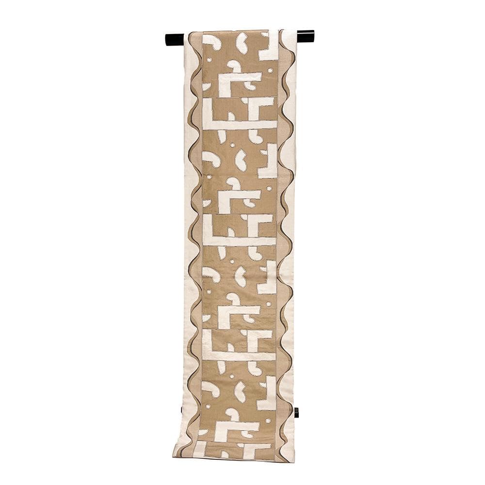 木屋太？ 袋帯 洒落袋帯 西陣織 正絹 中古 ベージュ 茶 No.ymo0045