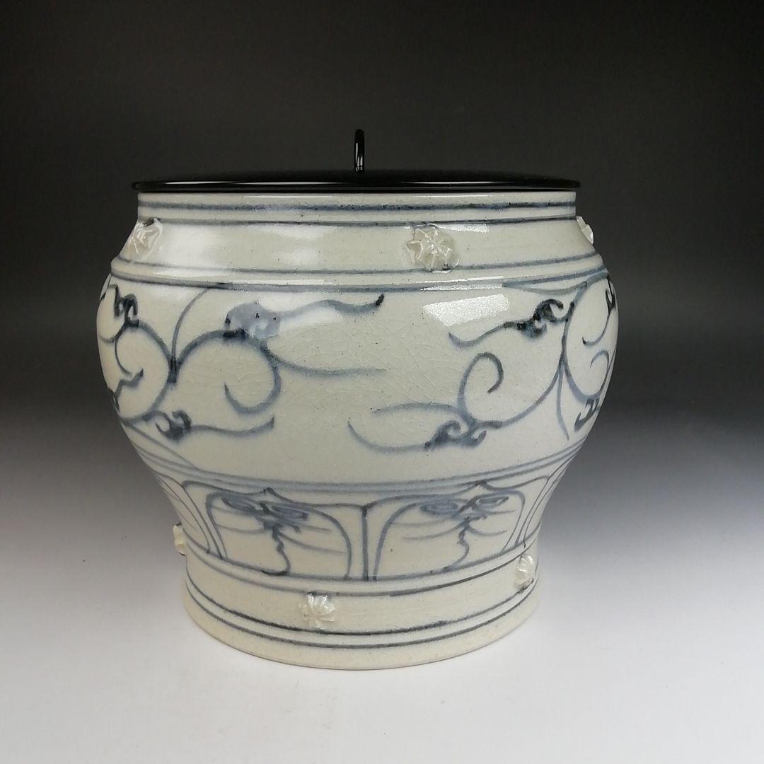 Ｔ８１７　水指　『安南水指』『万古焼』『山本太仙 造』　共箱　茶道具