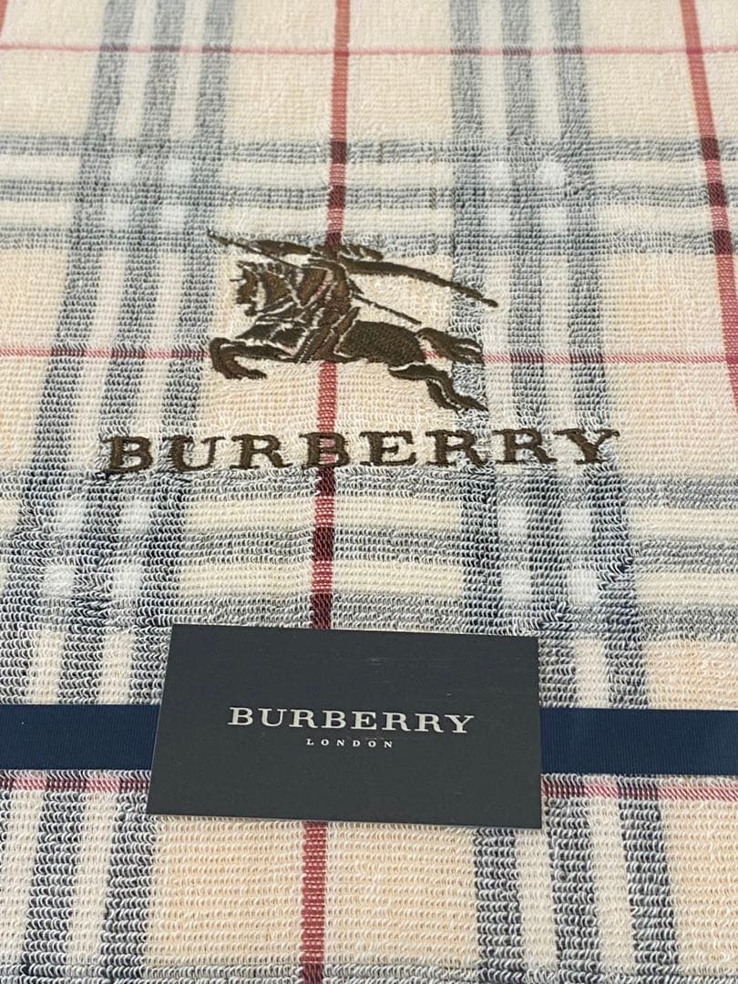 【未使用品箱付き】バーバリー　タオルシーツ　チェック柄　 西川産業　ベージュ