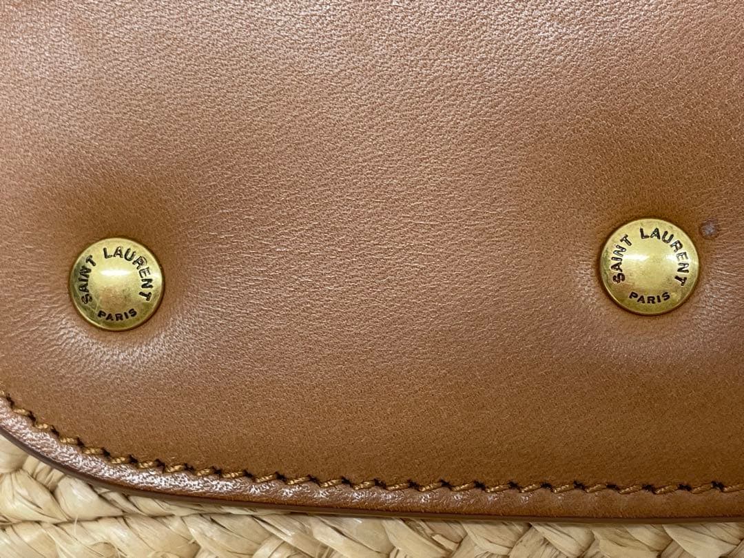 【美品】箱 保存袋付き！サンローラン ラフィア カゴ　ショルダーバッグ