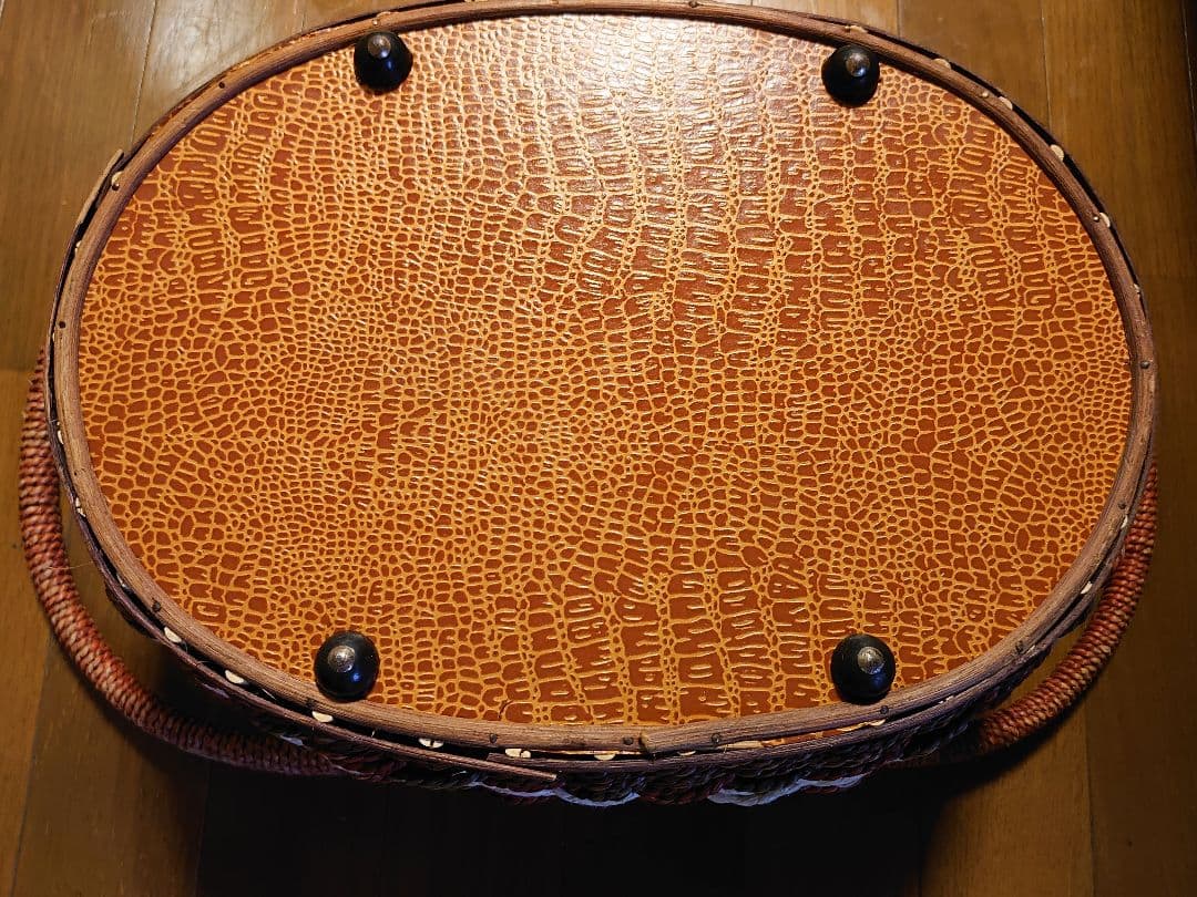 刺繍 アンティーク バスケット かごバッグ ビンテージ ヴィンテージ カゴ 籠