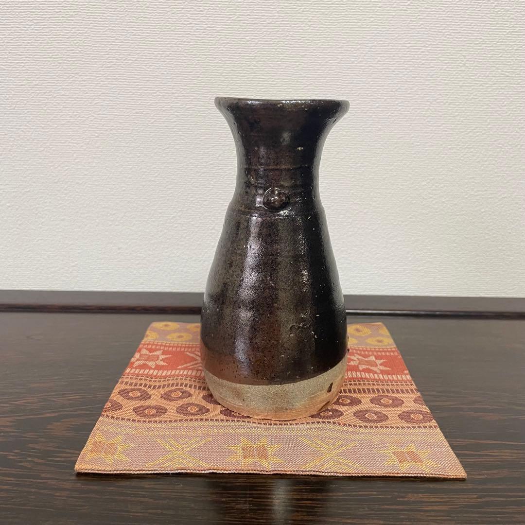 薩摩焼 元立院 黒さつま 黒釉 花生 花入 花器 花瓶