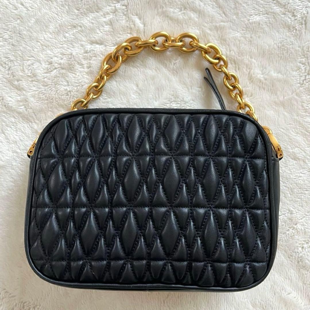 美品 FURLA レザー ショルダーバッグ 2way コメタ キルティング 黒