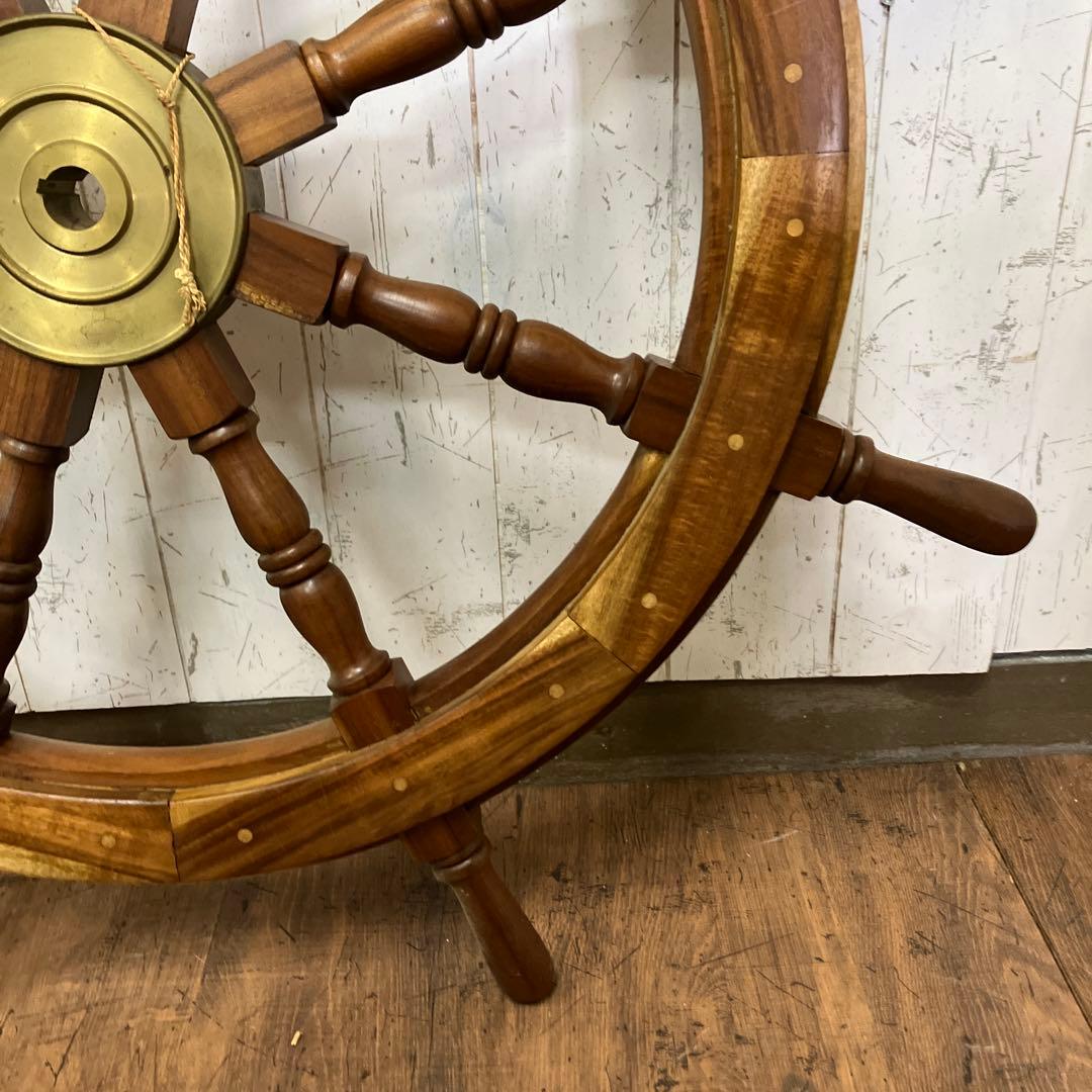 A-壁 木製 船の舵輪 8本ハンドル マリンインテリア 操舵輪 ラット ハンドル