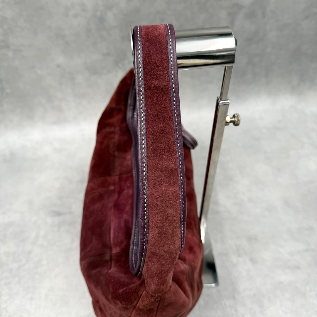 コーチ スエード エルゴ ショルダーバッグ パーチワーク ボルドー