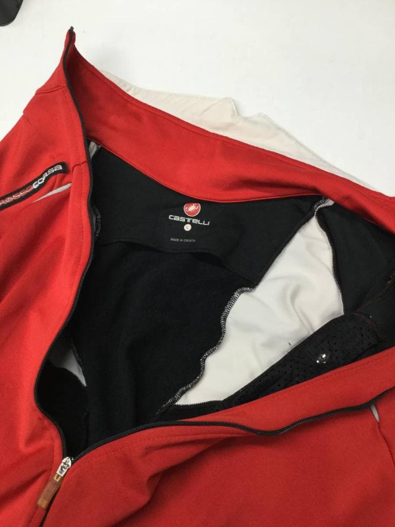 カステリ サイクルジャージ 長袖 裏起毛 ウインドストッパー Lサイズ