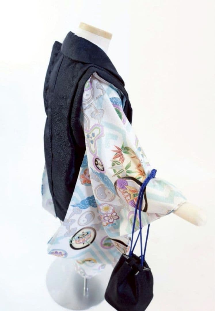 新品七五三○被布○男の子○753○着物○草履○男児被布セット○足袋6点◯ラスト