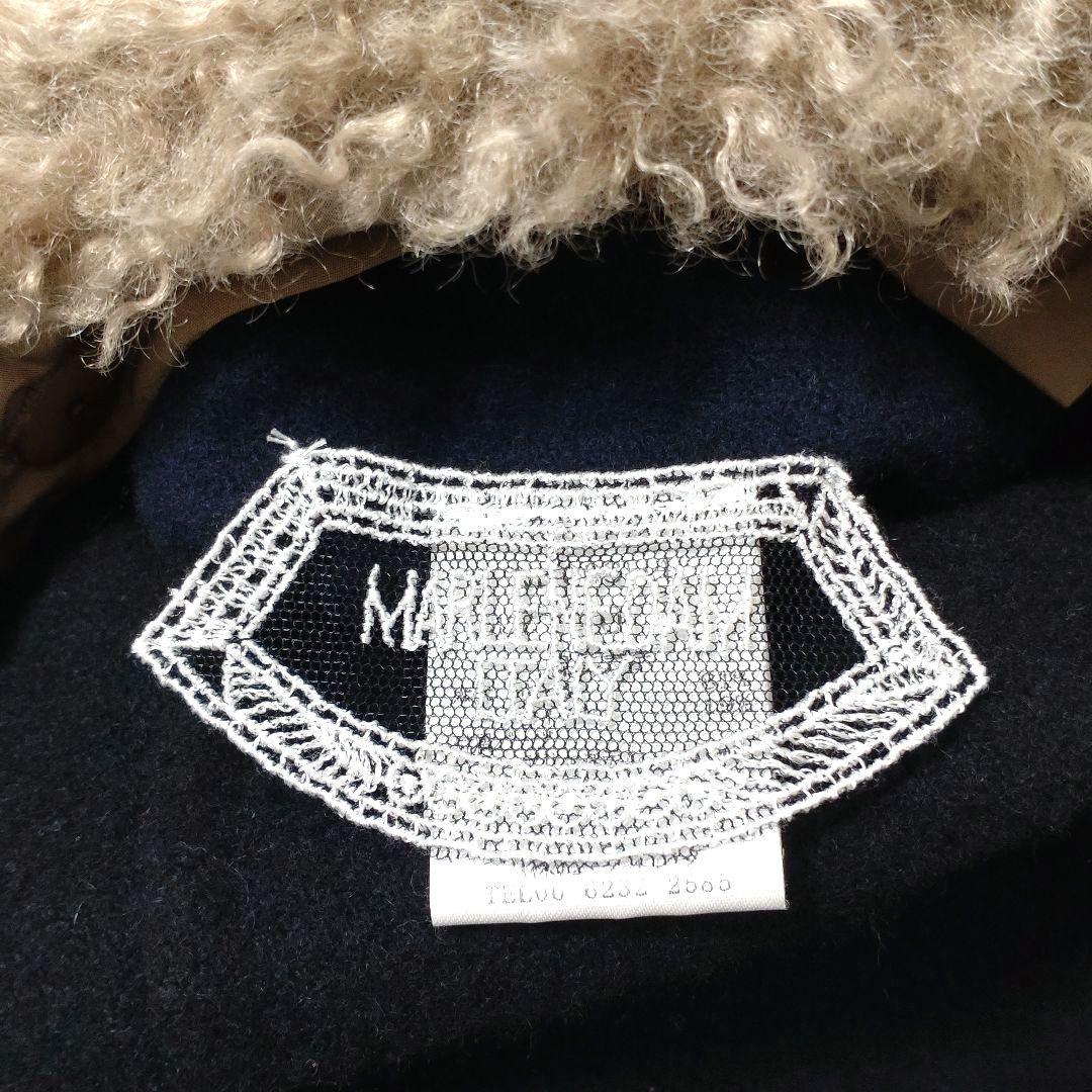 マーレンダム　ハーフリバーコート　ノーカラー　ウール　ボアポケット　黒　40