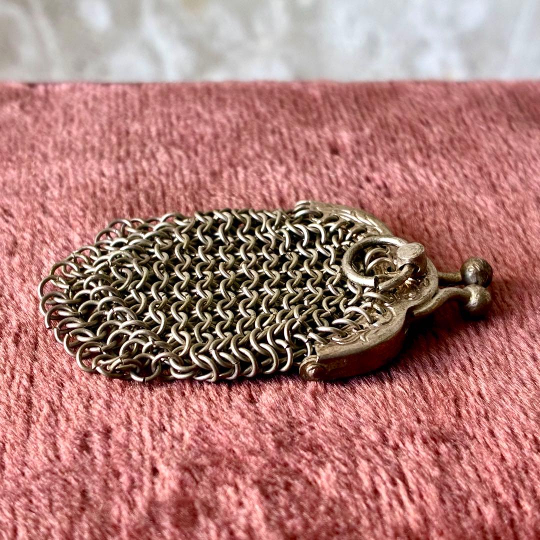 ドール用小さなメッシュパース　シャトレーン用ケース　フランスアンティーク