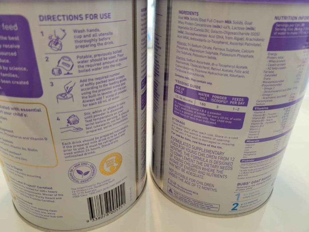 bubs A2ヤギミルク 12-36か月