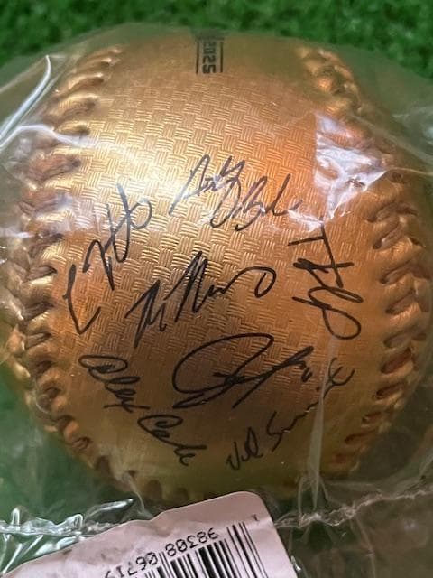 大谷翔平2025限定WSチャンピオン記念サイン入GOLDボールローリングス社製