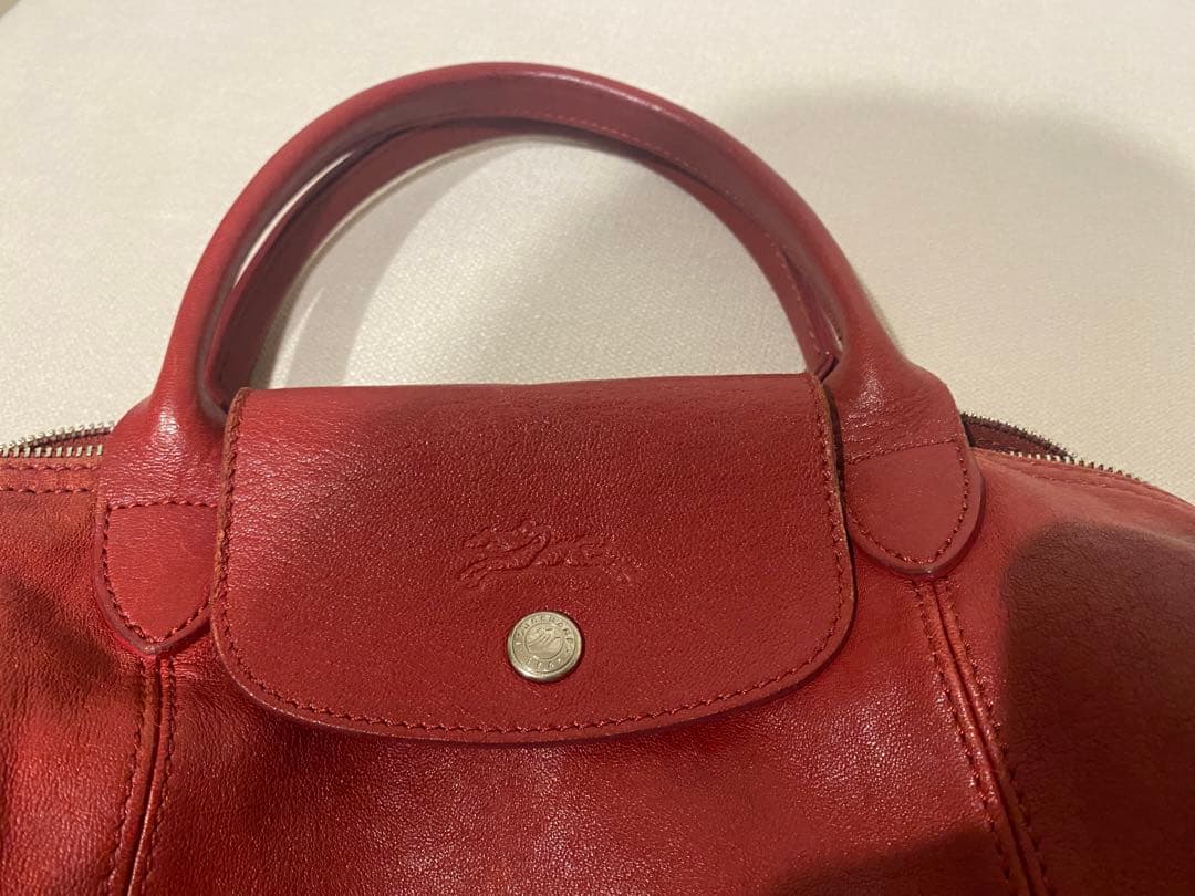 ロンシャン キュイール レザーハンドバッグ