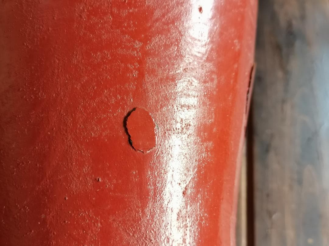 朱塗　木製　大型花瓶　花生　5.5㎏