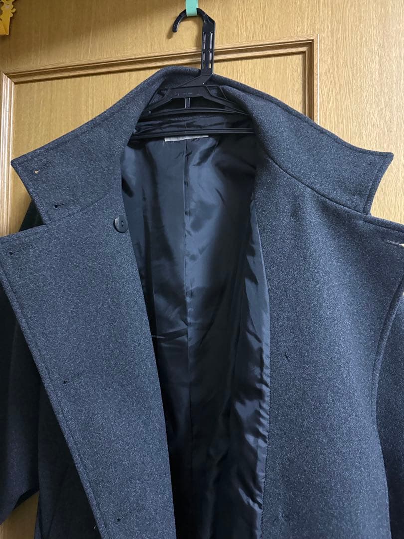 中古　ナチュラルクチュール　スタンドカラーミドル丈コート　ako グレー