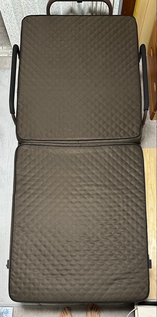 ブラウン 折りたたみベッド リクライニング