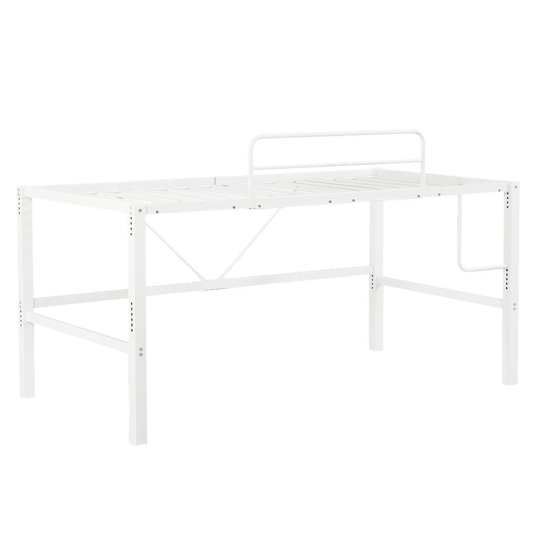 【新品】ロフトベッド シングル 高さ90cm 省スペース スチール製 北欧風