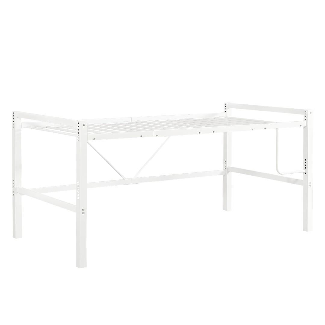 【新品】ロフトベッド シングル 高さ90cm 省スペース スチール製 北欧風