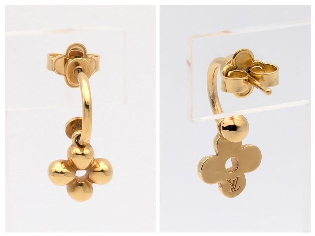 ルイヴィトン ブックルドレイユ ブルーミング フラワー 片耳 ピアス