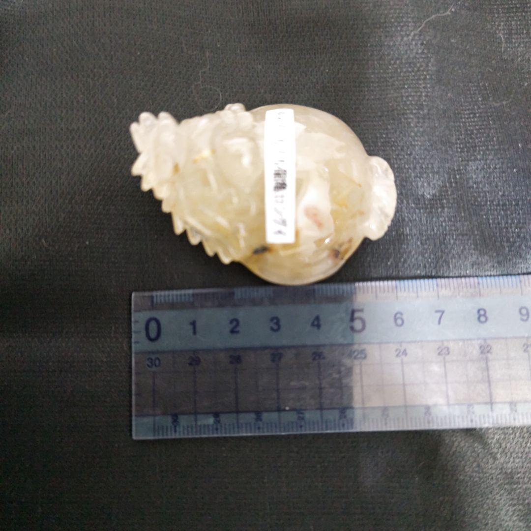 高品質タイチンルチル　ロングイ（龍亀）置物　ゴールド　風水　金運