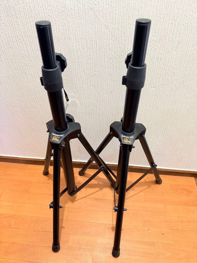 スピーカースタンド 高さ調整可能 ブラック