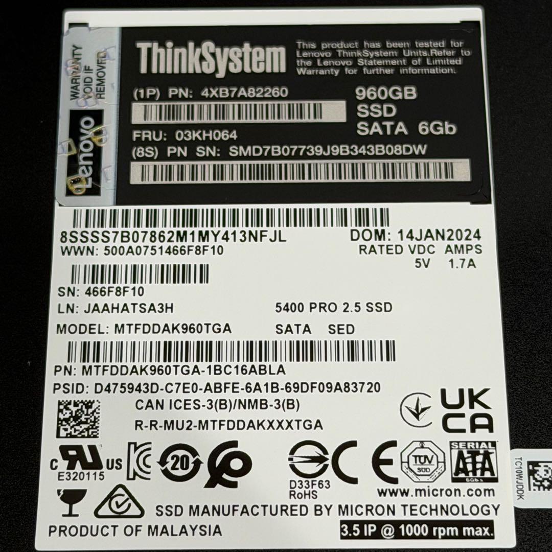 k*e様 【高耐久SSD】 Micron 5400 PRO 2.5インチ960G