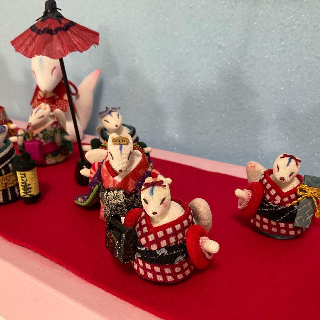 創作人形　ミニ 狐の花魁道中　べらぼう　瀬川