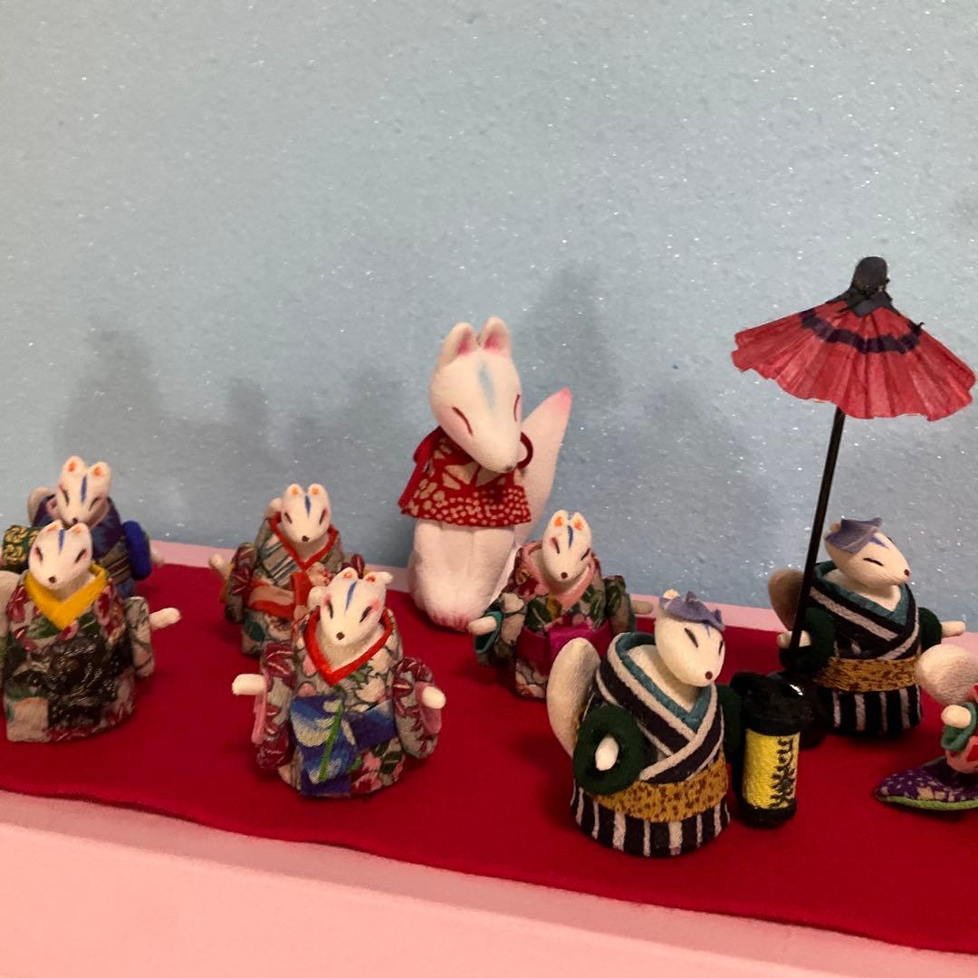 創作人形　ミニ 狐の花魁道中　べらぼう　瀬川