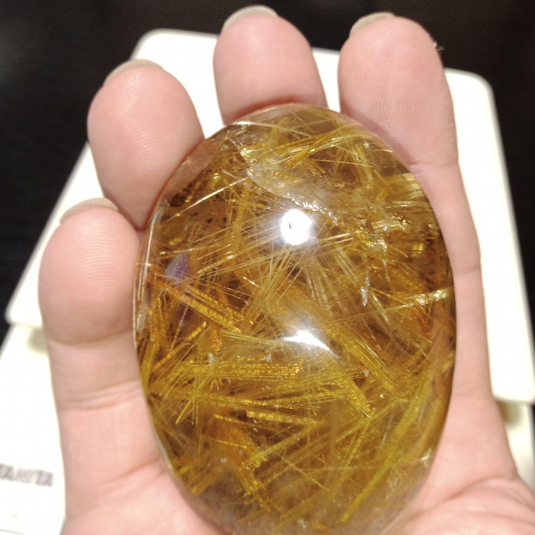 天然石ルチルクォーツ 大型タンブル 224グラム