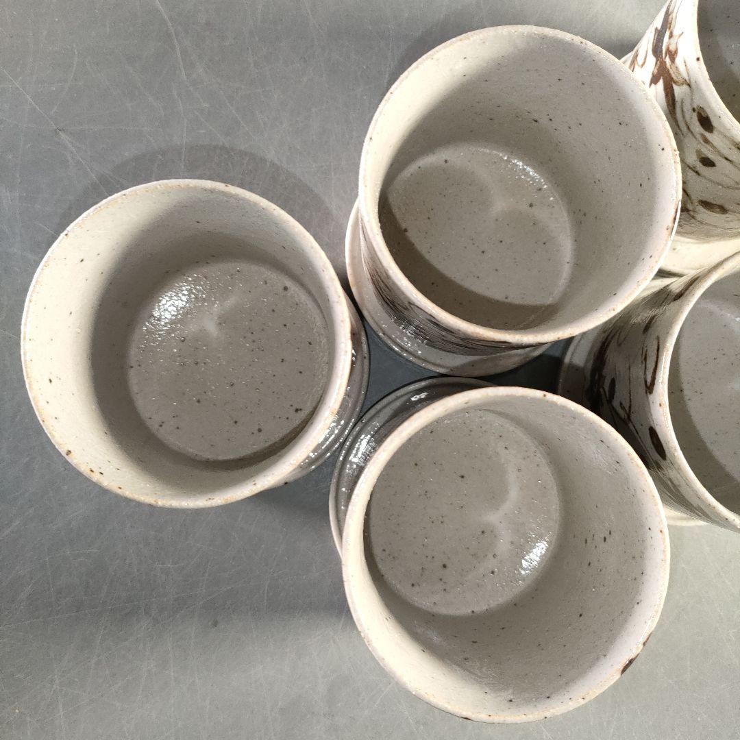 A1377-6/加藤幸兵衛窯/志野織部唐草文蒸碗5客/共箱/煮物椀/懐石道具/