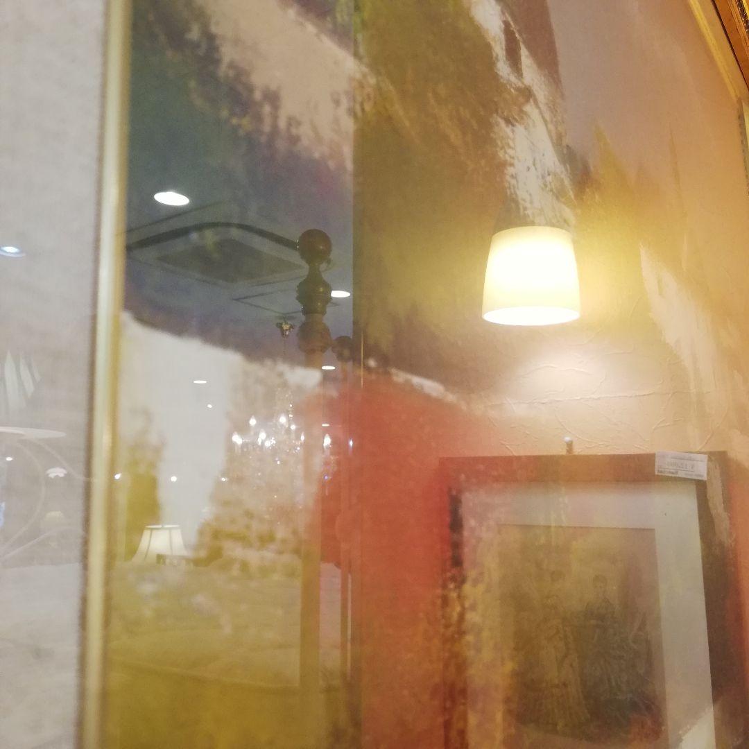 ◇油彩　油絵　額　F20号　『風景』寺院　フレーム　額縁