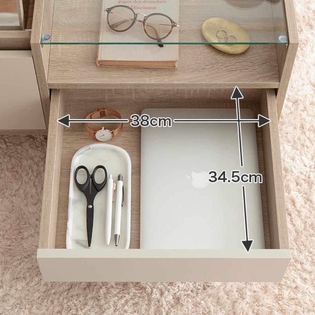 Erin ディスプレイ 収納付き ドレッサーテーブル バイカラー