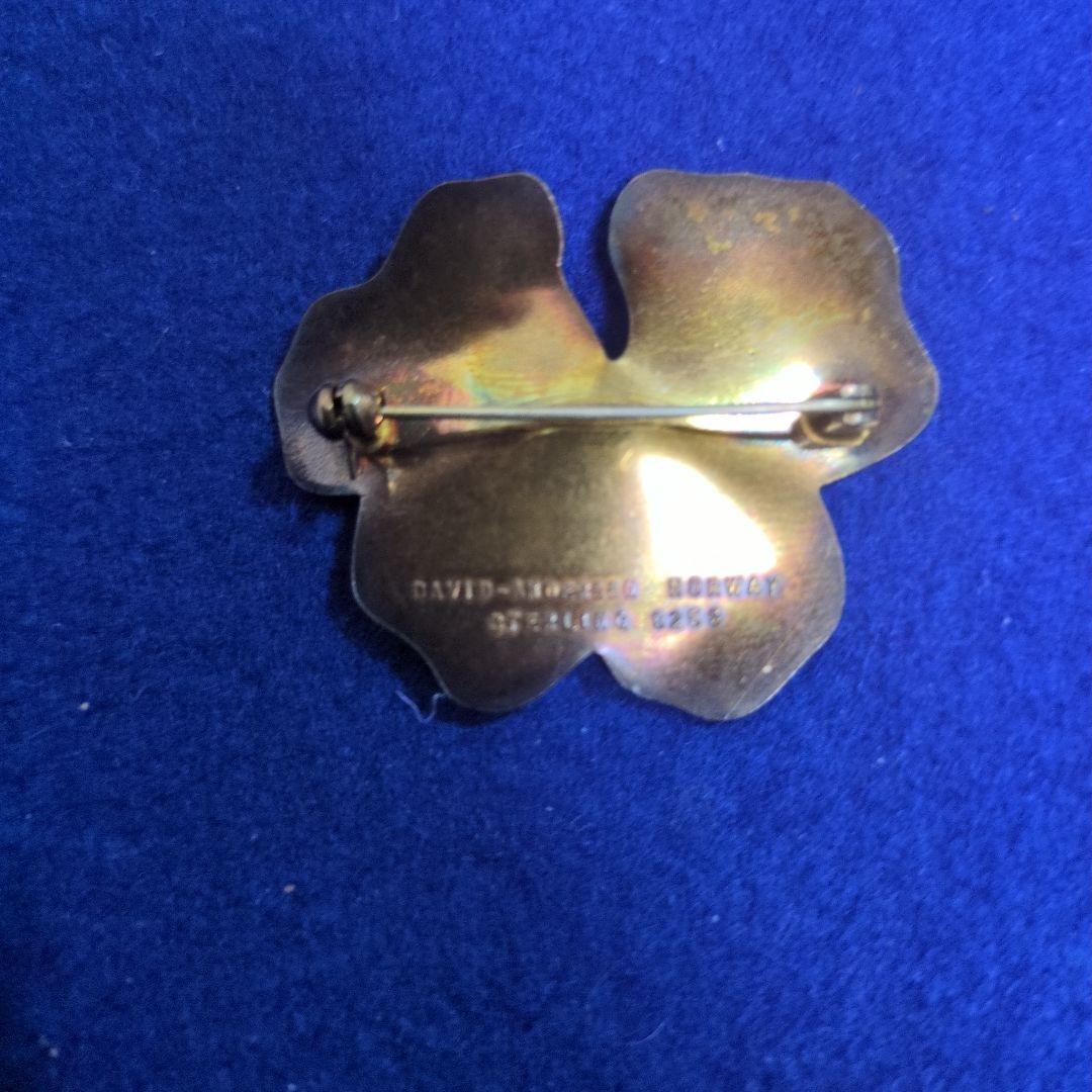 Y03 David Andersen 花型ブローチ 約4.5cm　シルバー