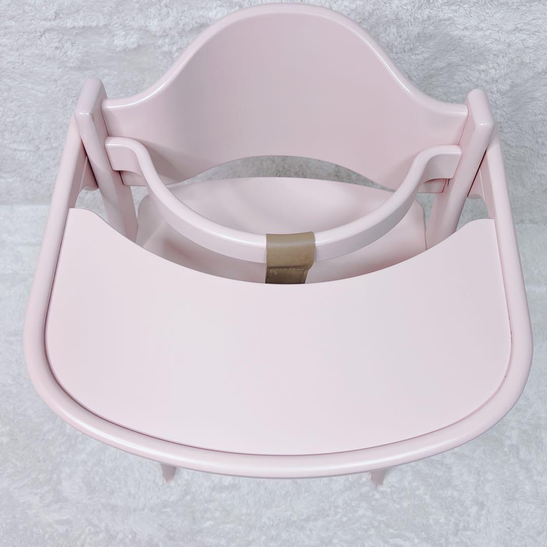 【希少色】　ヤマトヤ　ハイチェア　アッフルチェア　テーブル　ガード付　ピンク