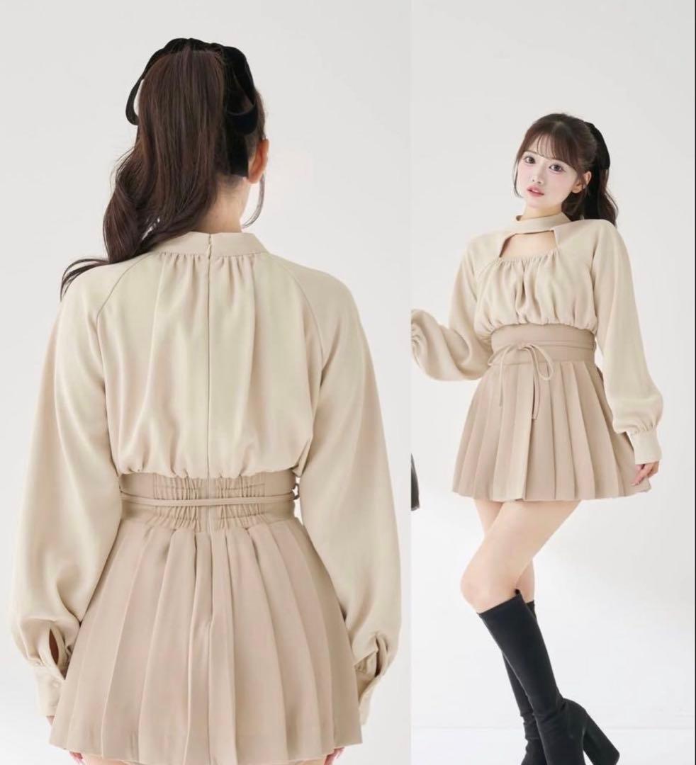 Darich ドッキングコルセットプリーツミニワンピース