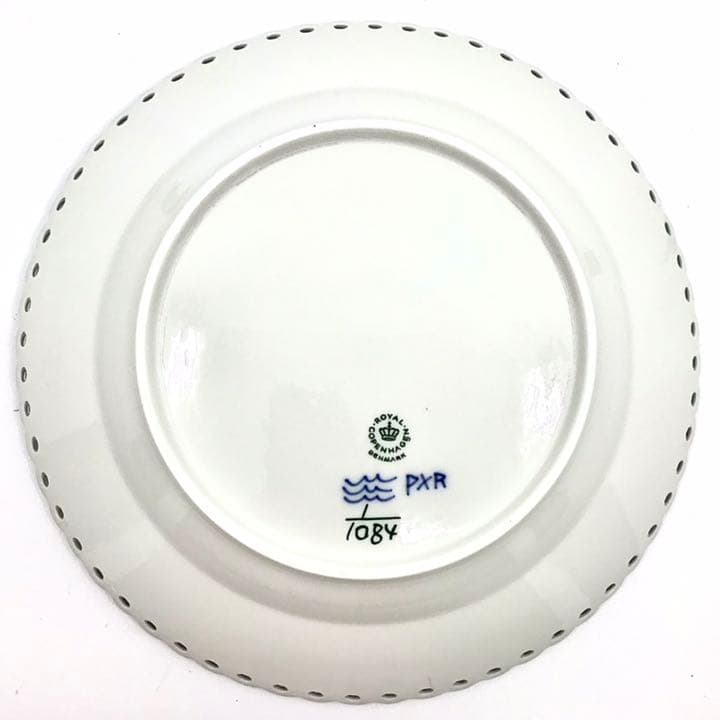 未使用ヴィンテージ ブルーフルーテッドフルレースプレート