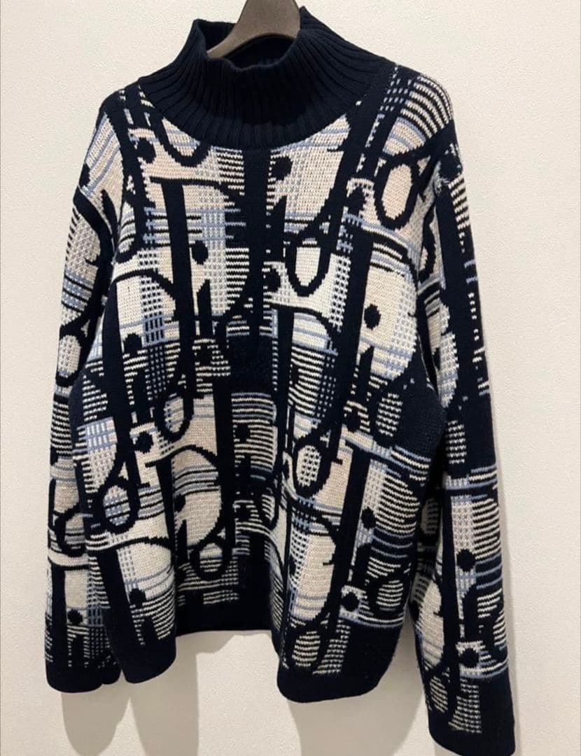 DIOR ディオール　ロゴ 総柄 オブリーク タートルネック　セーター AW21