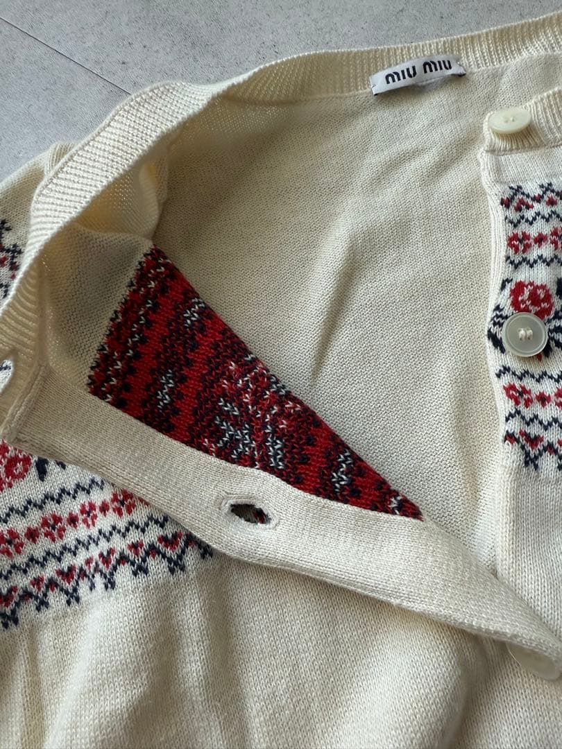 専用　MIU MIU バラ柄ニットカーディガン