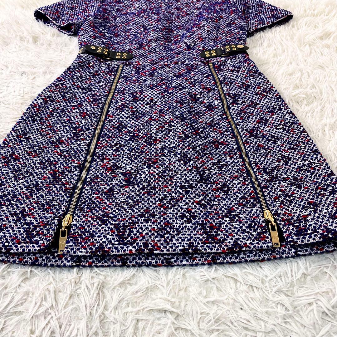 ルイヴィトン　ツイードワンピース　牛革ベルト　門りょう　ひめか着用