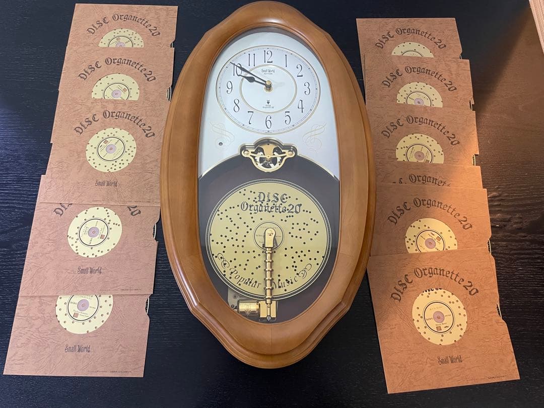Disc Organetter 20 木製掛時計 ディスク付き