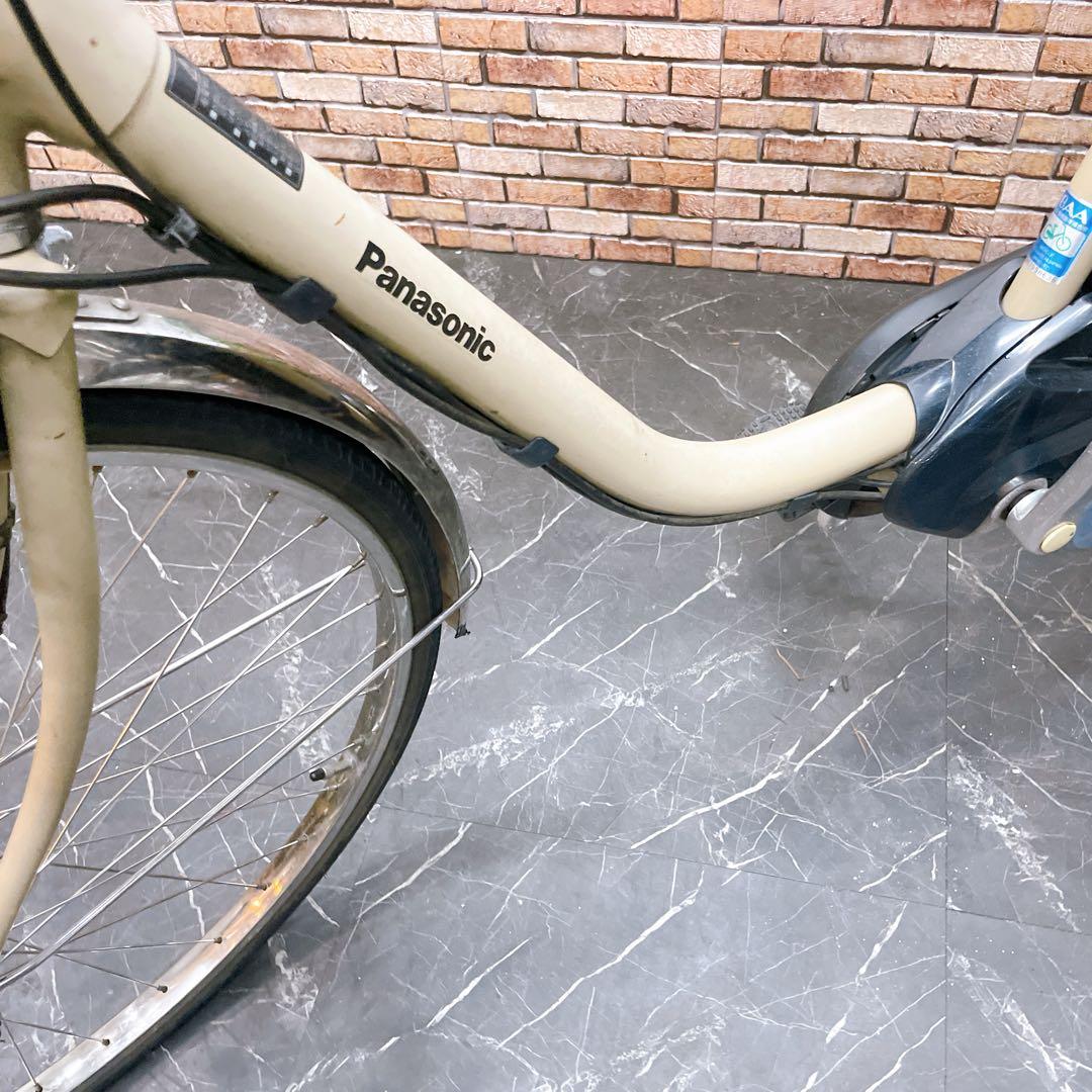【9】電動自転車 Panasonic ベージュ クリーム 26インチ