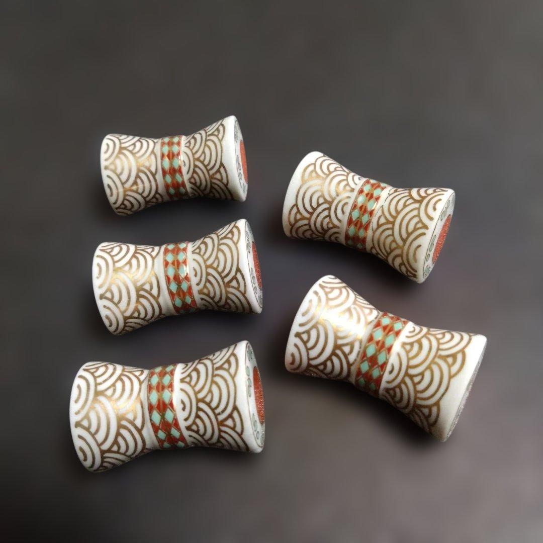 有田焼 幸楽窯 錦鼓 箸置5個　お祝い