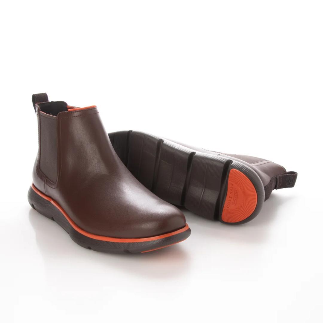 Cole Haan ダークブラウン 防水サイドゴアブーツ オレンジトリム　9.5