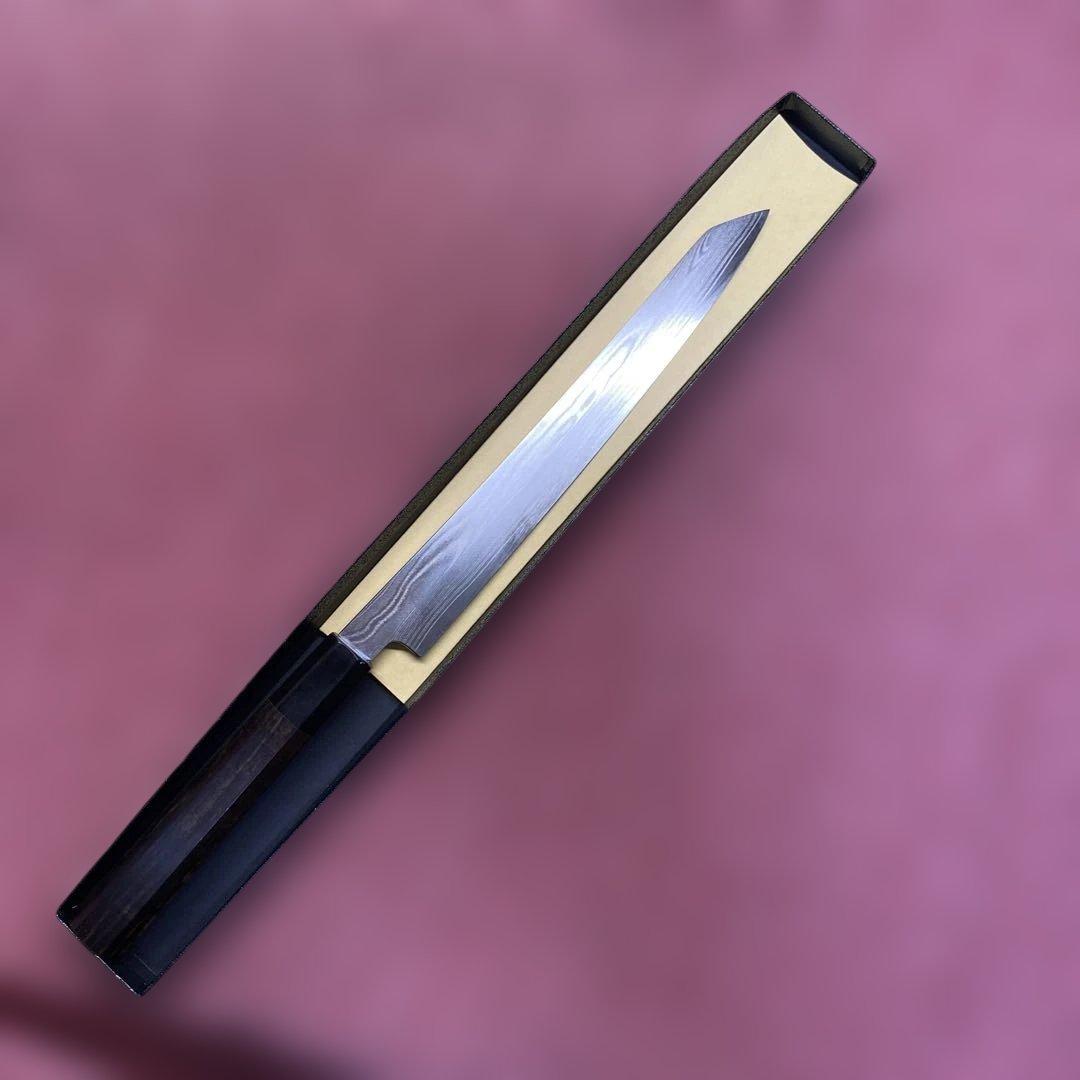 ハイカーボンステンレス鋼　勘所切付柳刃包丁　225㎜　7.5寸