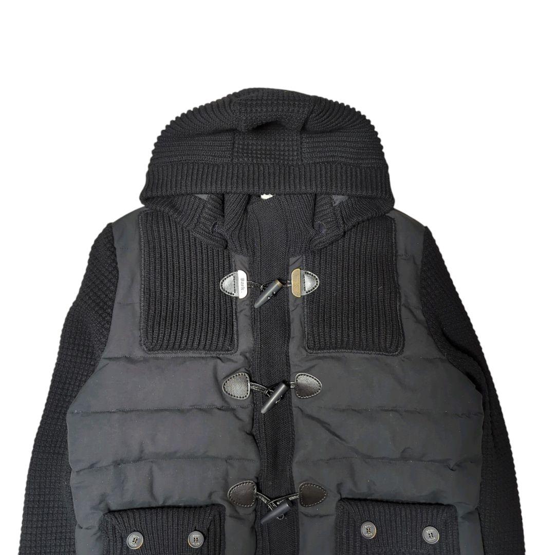 美品 BARK ダッフル ダウン切り替え ワッフル ブラック L イタリア製