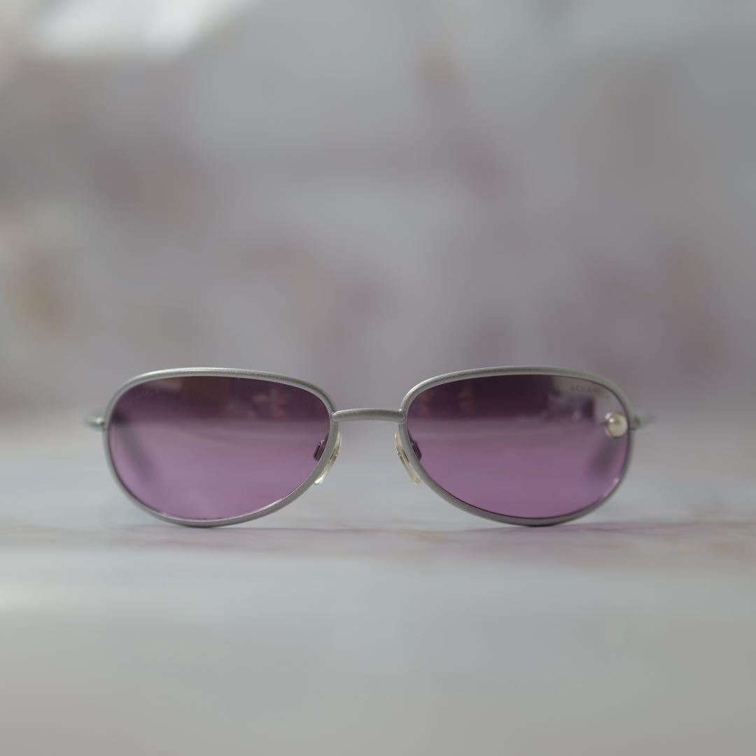 CHANEL シャネル パール オーバル Y2K サングラス ケース付き