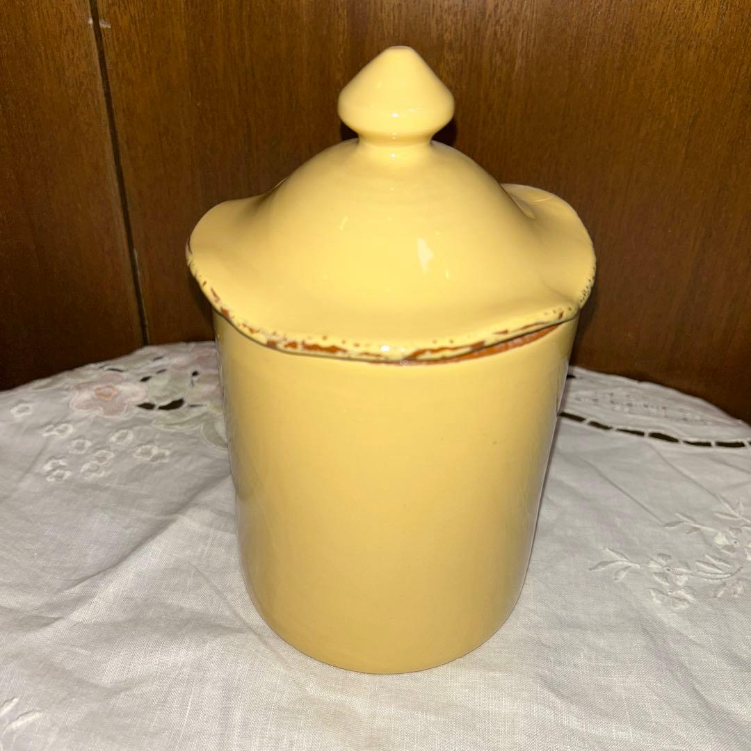 ZONA Vietri ヴィエトリ 3 キャニスター バタークリーム色イタリア製