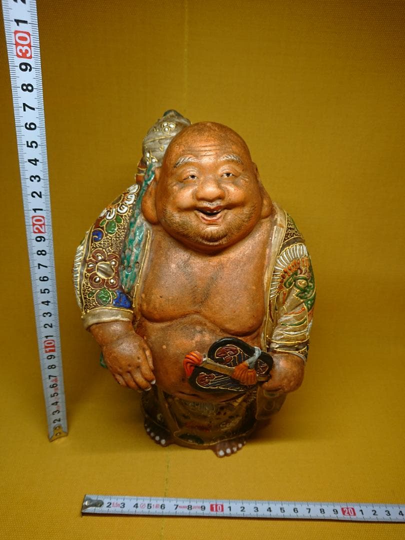 仏教美術　七福神　陶器　布袋　骨董　置物　インテリア　工芸品　美術品　A3034