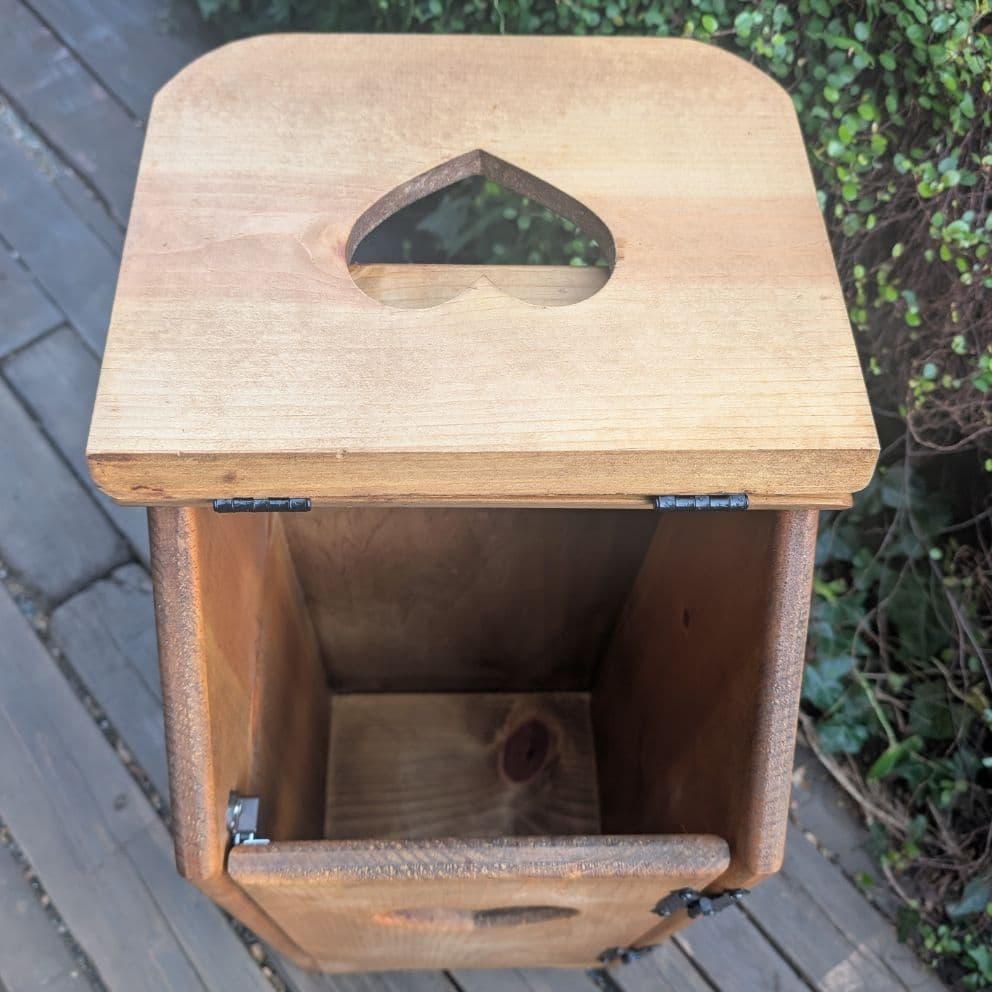 木製　ハート切り抜き　ダストボックス　収納ボックス　ごみ箱　アメリカン雑貨